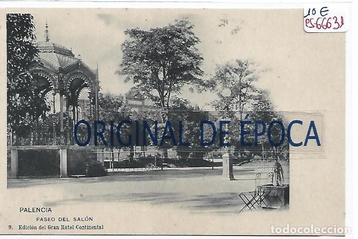 Postales: (PS-66631)POSTAL DE PALENCIA-PASEO DEL SALON.EDICION DEL GRAN HOTEL CONTINENTAL