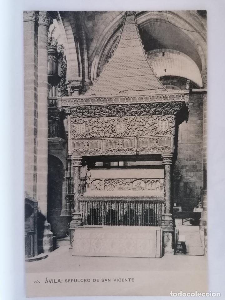 Postales: ANTIGUA POSTAL AVILA - SEPULCRO DE SAN VICENTE, FOTOTIPIA DE HAUSER Y MENET