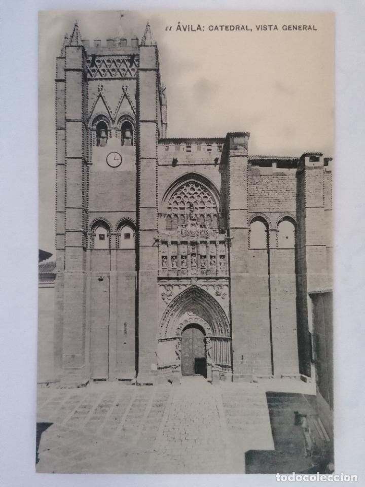Postales: ANTIGUA POSTAL AVILA - CATEDRAL, VISTA GENERAL, FOTOTIPIA DE HAUSER Y MENET