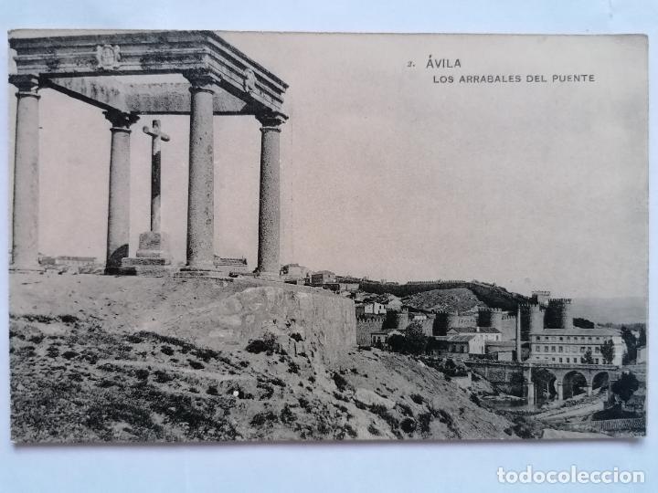 Postales: ANTIGUA POSTAL AVILA - LOS ARRABALES DEL PUENTE, FOTOTIPIA DE HAUSER Y MENET