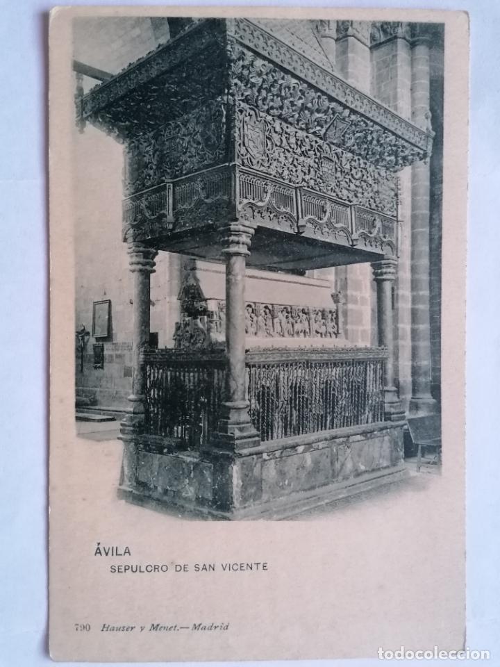 Postales: POSTAL AVILA - SEPULCRO DE SAN VICENTE, HAUSER Y MENET 790, SIN DIVIDIR