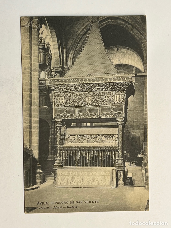 Postales: AVILA, Postal Sepulcro de San Vicente. Fototipia Hauser y Menet(h.1910?) S/C