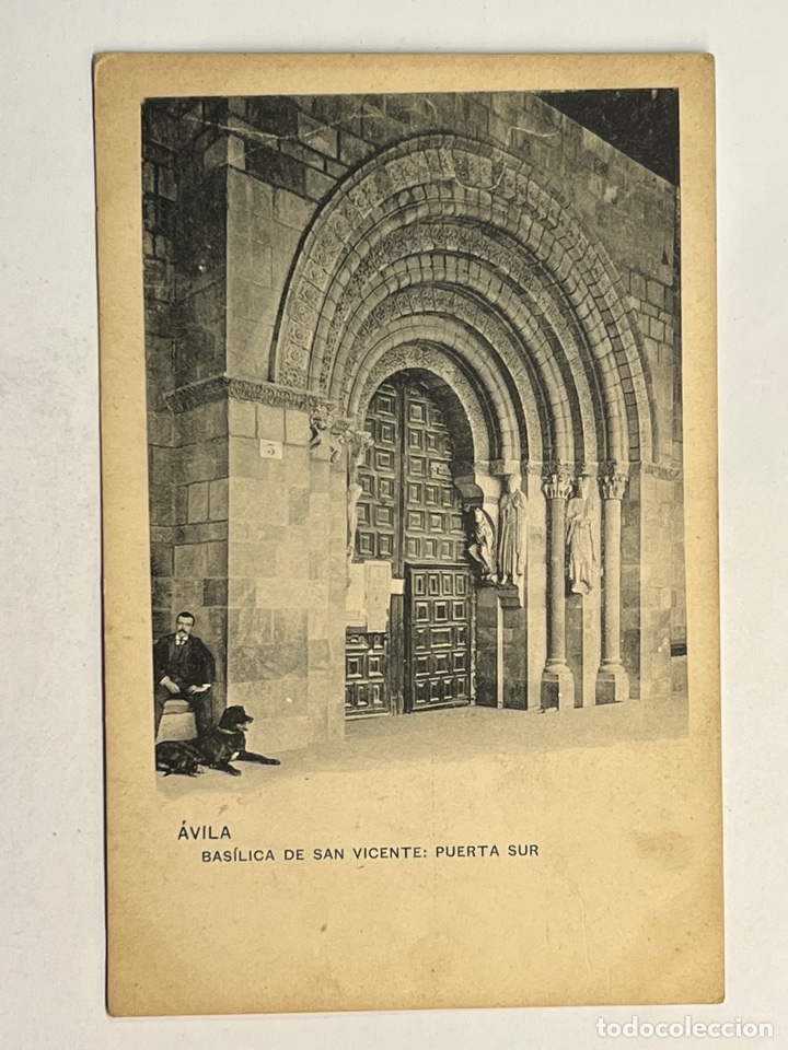 Postales: AVILA, Postal animada Basilica de San Vicente. Puerta Sur. Hauser y Menet (h.1910?) S/C