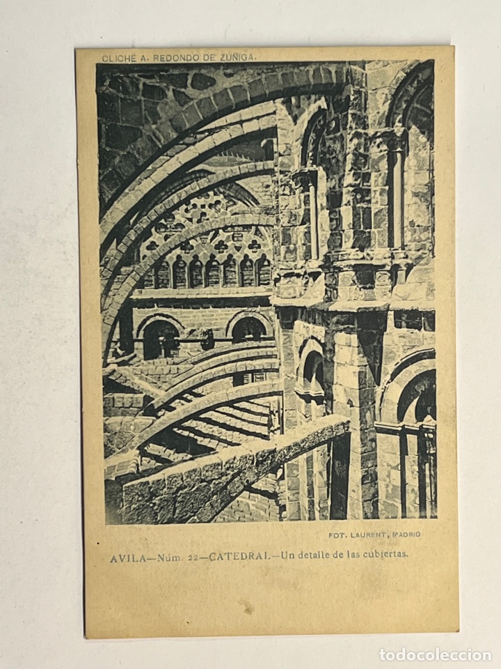 Postales: AVILA. Postal No.22, Catedral un detalle de las cubiertas. Clixe A. Redondo de Zu&ntilde;iga