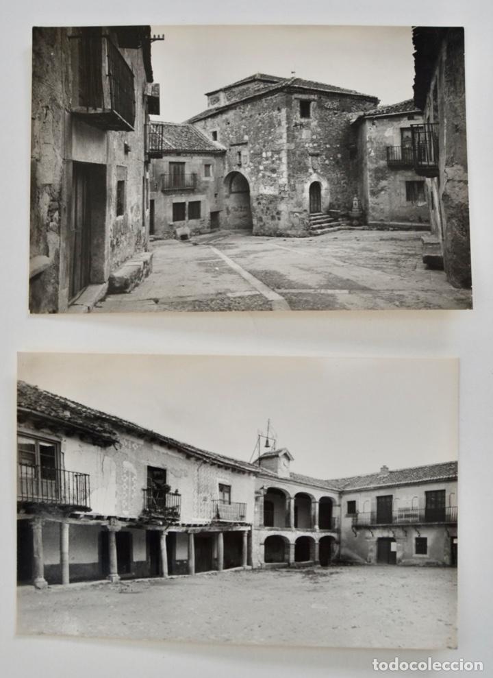 Postales: Dos postales de Pedraza (Segovia). C&aacute;rcel y Casa de los Llanos. Plaza con Ayuntamiento. Ed. Alarde