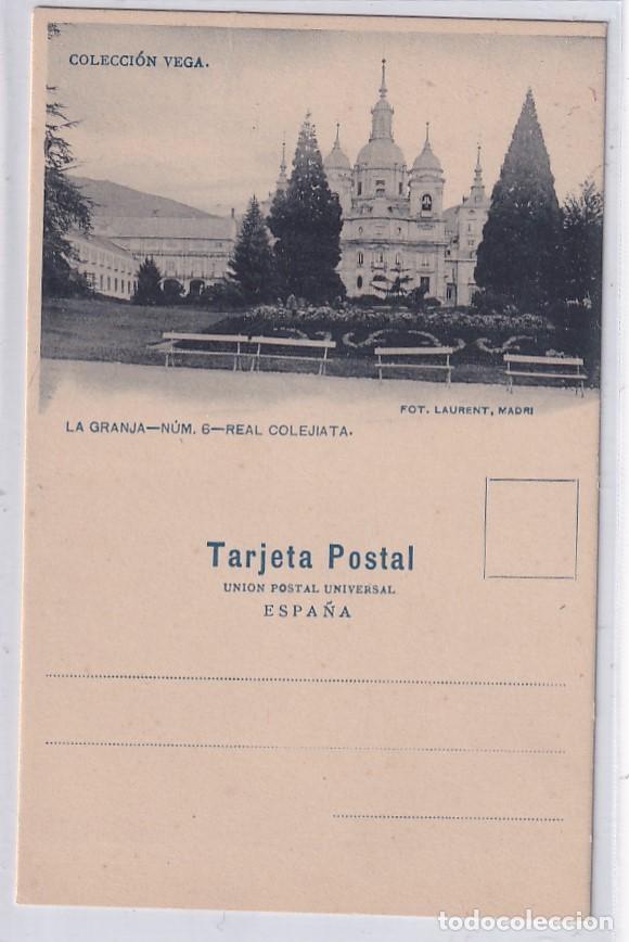 Cartoline: LA GRANJA num 6 Real Colegiata Fot Laurent Reverso en blanco. Sin circular.