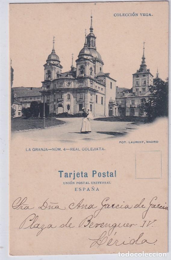 Postcards: LA GRANJA num 4 Real Colegiata. Fot Laurent Reverso en blanco. Sin circular. Escrita