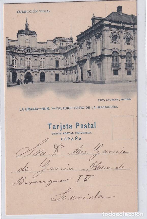 Cartoline: LA GRANJA num 1 Palacio Patio de la Herradura. Fot Laurent Reverso en blanco. Sin circular. Escrita