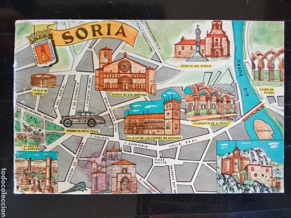 Postales: Postal con plano monumental de Soria - Foto 1