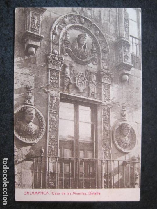 Postkarten: SALAMANCA-CASA DE LAS MUERTES-DETALLE-PUBLICIDAD CEREGUMIL-POSTAL ANTIGUA-(88.440)