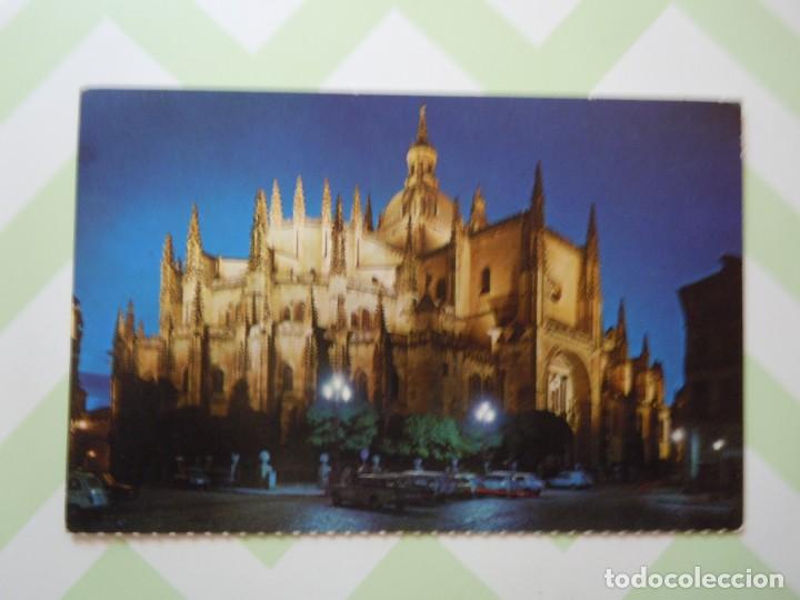 Postales: Postal de vista nocturna de la Catedral de Salamanca
