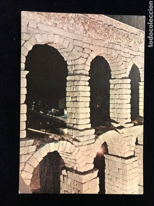 Postales: Postal antigua acueducto de segovia vista nocturna