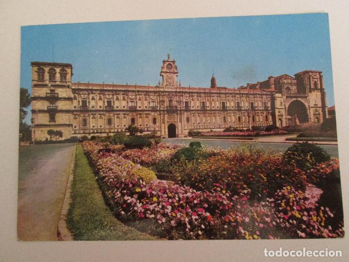 Postales: POSTAL LEON - FACHADA Y JARDINES DE SAN MARCOS - 1964 - SICILIA 5 - CIRCULADA