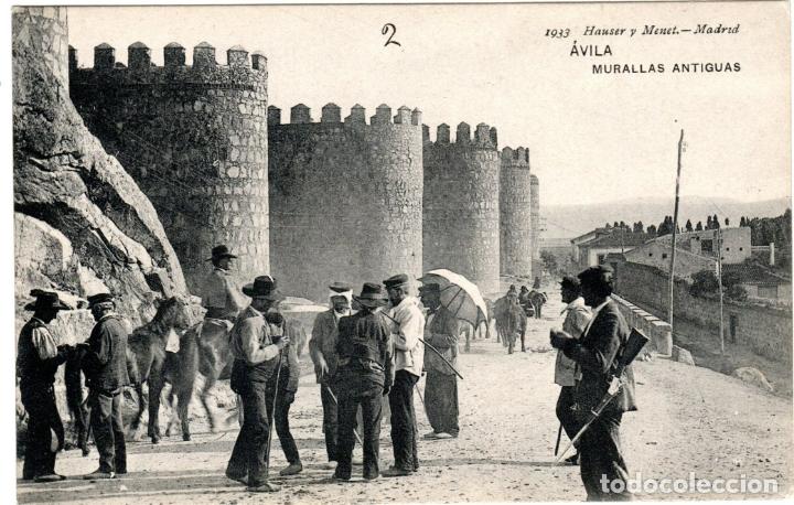 Postales: PRECIOSA POSTAL - AVILA - MURALLAS ANTIGUAS - 1933 HAUSER Y MENET