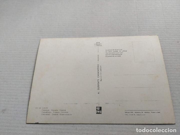 Postales: LE&Oacute;N - POSTAL LE&Oacute;N - CATEDRAL - ROSET&Oacute;N CENTRAL - Foto 2