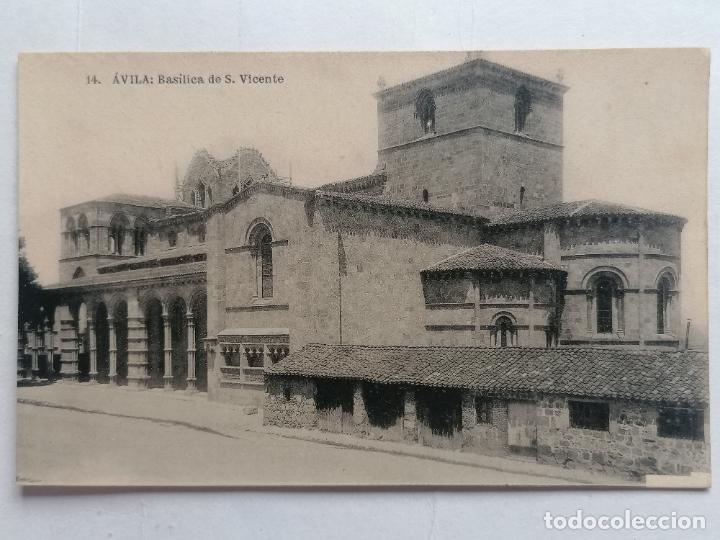 Postales: ANTIGUA POSTAL AVILA, BASILICA DE S.. VICENTE, DETALLE, N&ordm; 14 FOTOTIPIA DE HAUSER Y MENET