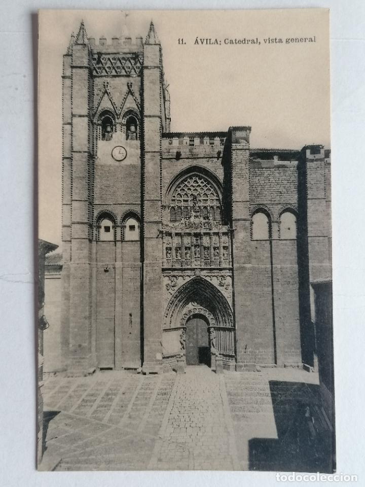 Postales: ANTIGUA POSTAL AVILA, CATEDRAL, VISTA GENERAL, N&ordm; 11 FOTOTIPIA DE HAUSER Y MENET