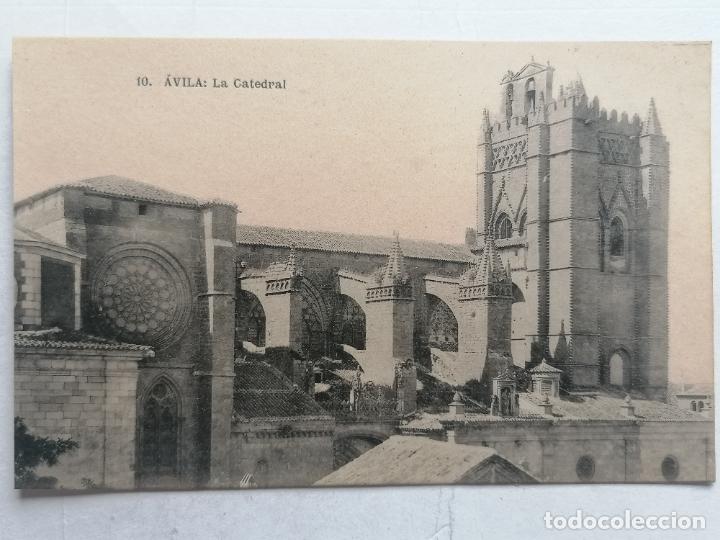 Postales: ANTIGUA POSTAL AVILA, LA CATEDRAL, N&ordm; 10 FOTOTIPIA DE HAUSER Y MENET