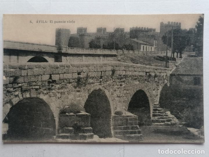 Postales: ANTIGUA POSTAL AVILA, EL PUENTE VIEJO, N&ordm; 5 FOTOTIPIA DE HAUSER Y MENET
