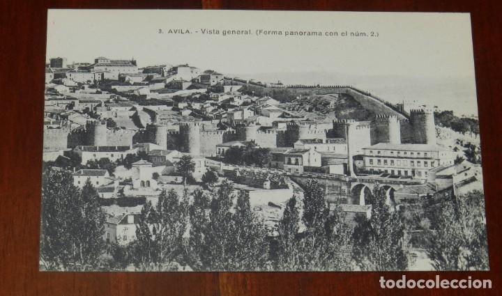 Postales: POSTAL DE AVILA N&ordm; 3, VISTA GENERAL- FORMA PANORAMA CON EL NUM. 2, FOTO LACOSTE - NO CIRCULADA.