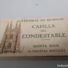 Postales: ALBUM DE 40 POSTALES FOTOTIPIAS CATEDRAL DE BURGOS CAPILLA DEL CONDESTABLE HAUSER Y MENET 5ª SERIE. Lote 338626158