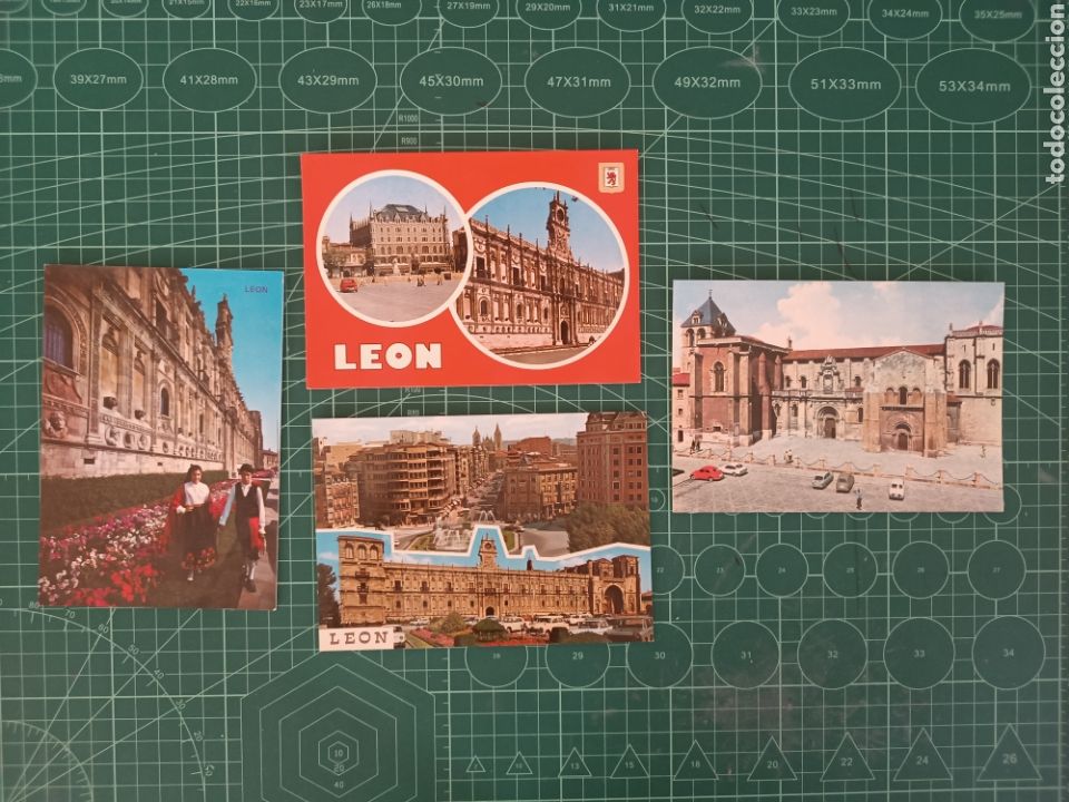 Postales: Lote 4 postales Le&oacute;n - Foto 1