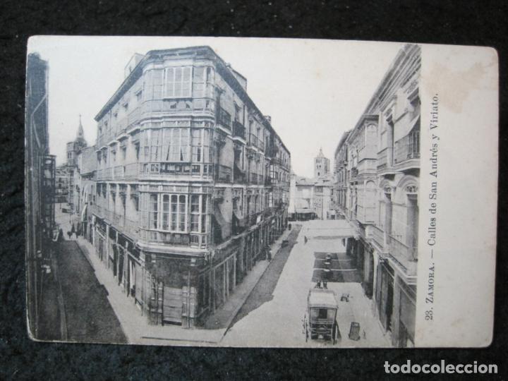Postales: ZAMORA-CALLES DE SAN ANDRES Y VIRIATO-23-LACOSTE-POSTAL ANTIGUA-(95.208)