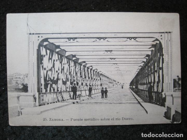 Postales: ZAMORA-PUENTE METALICO SOBRE EL RIO DUERO-25-LACOSTE-POSTAL ANTIGUA-(95.209)