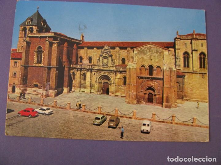 Postales: POSTAL DE LEON. BASILICA DE SAN ISIDRO. FACHADA PRINCIPAL. HIJOS DE F. ALONSO. CIRCULADA.