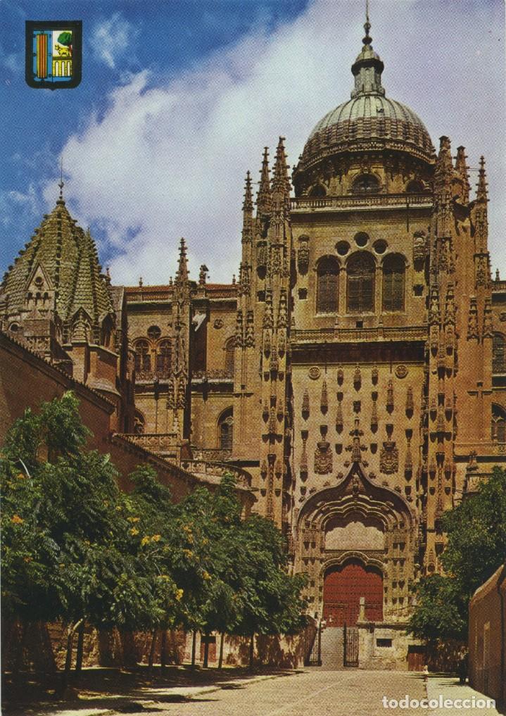 Postales: N&ordm; 5-SALAMANCA. La catedral desde el Patio Chico. Sin circular. ED. DOM&Iacute;NGUEZ