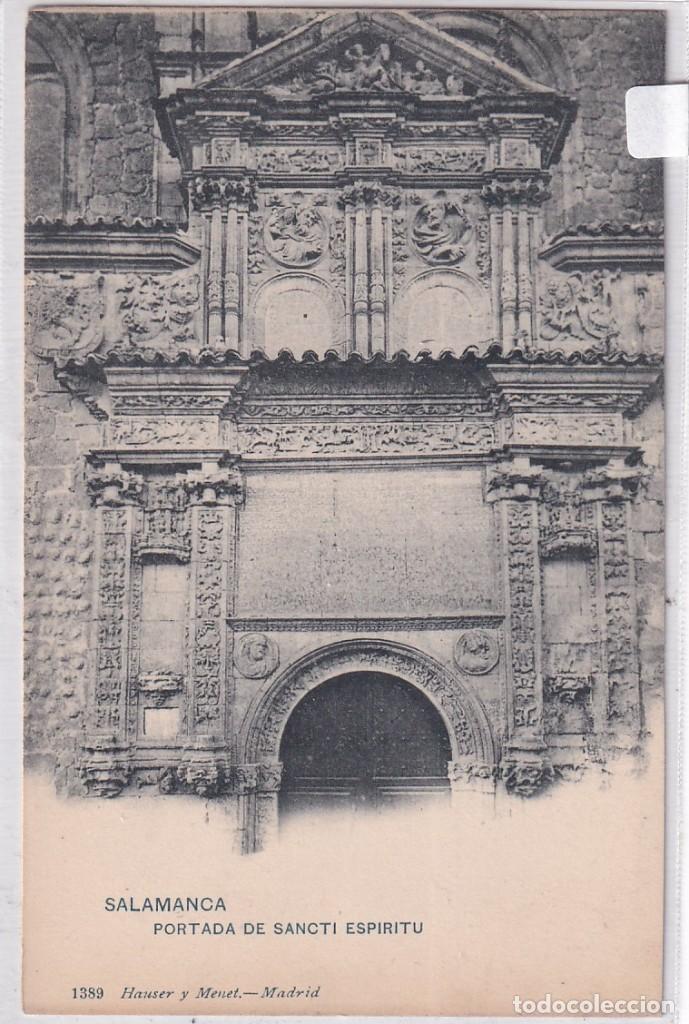 Postales: Salamanca Hauser y Menet 1389 Portada de Sancti Espiritu. Reverso sin dividir. Sin circular.