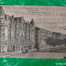 Postales: VALLADOLID AVENIDA DE ALFONSO XIII 1906 FOTOGRAFÍA ESCRITA BLANCO NEGRO TARJETA POSTAL ANTIGUA