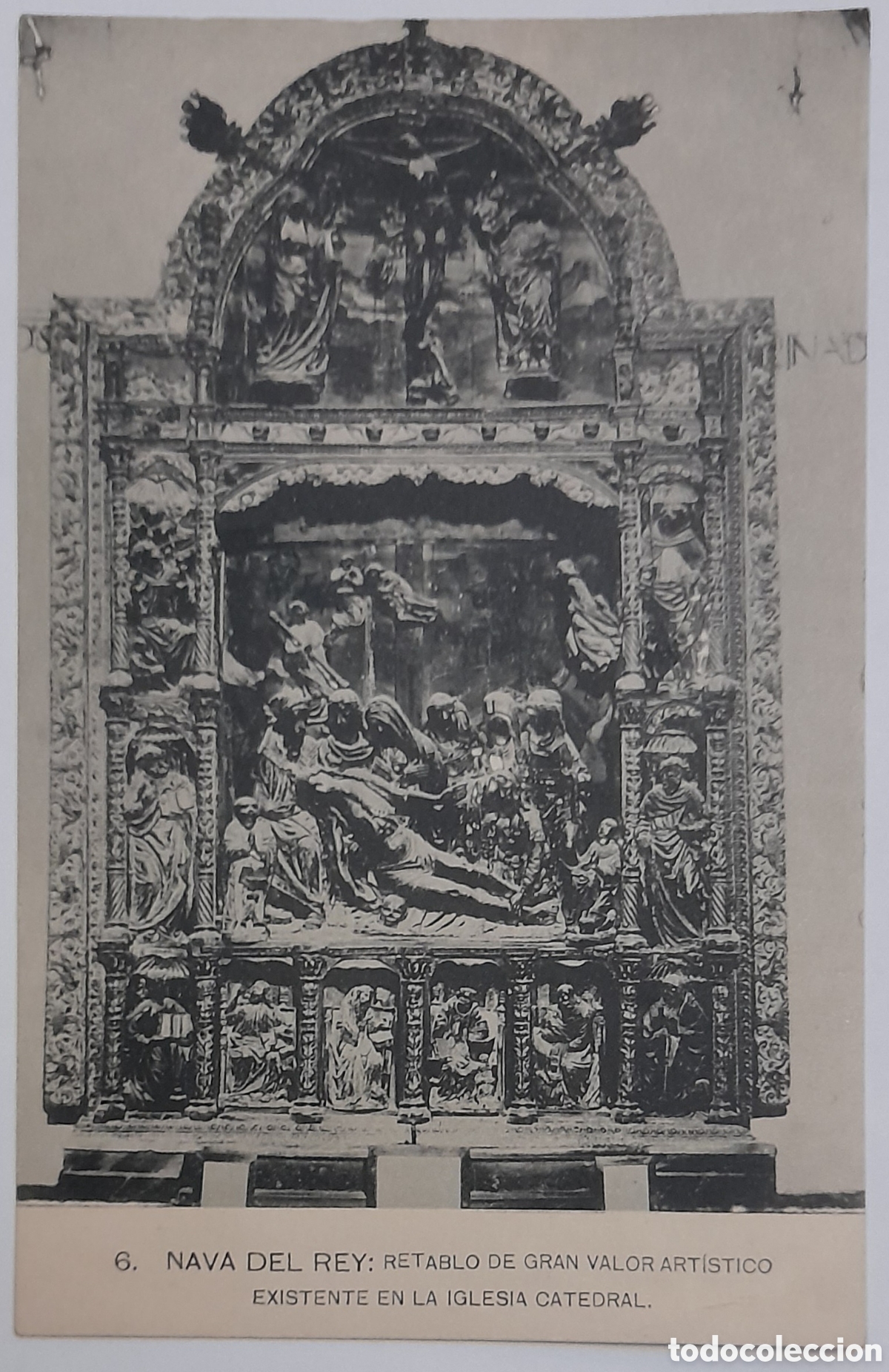 Cartoline: 6. NAVA DEL REY: Retablo de gran valor art&iacute;stico existente en la iglesia Catedral. HAUSER Y MENET.