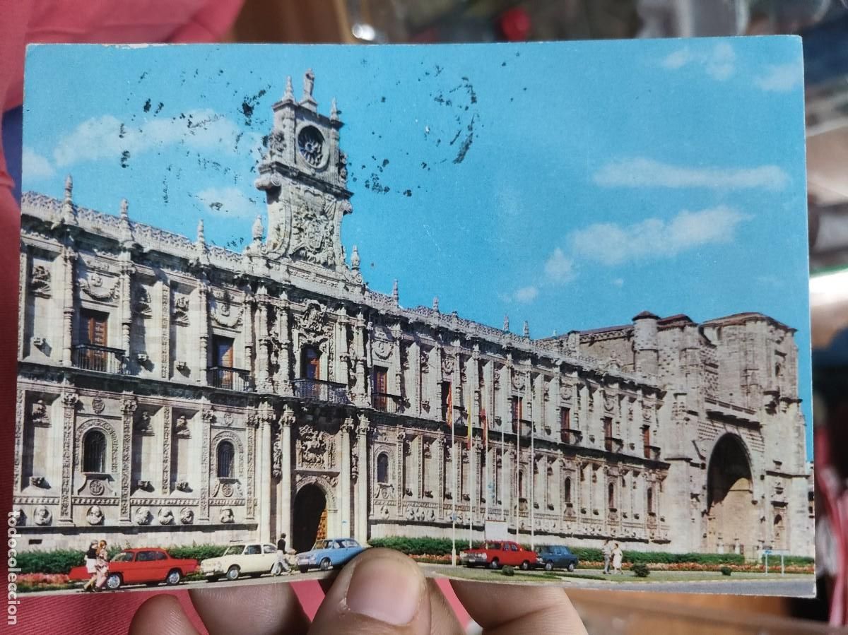 Postales: Postal LEON Hostal de San Marcos Detalle Fachada Principal N 29 HIJOS DE F. ALONSO Escrita y Sellada