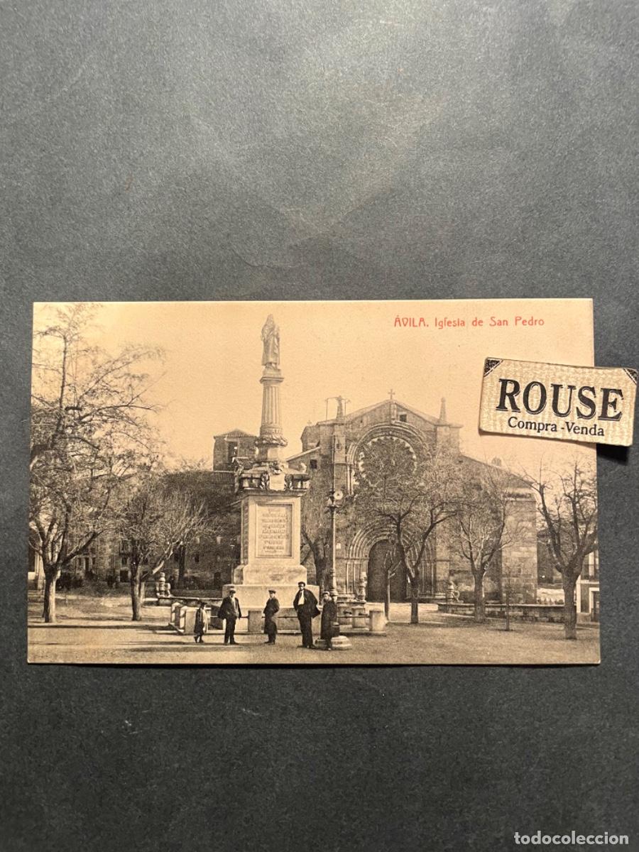 Postales: ANTIGUA POSTAL AVILA - IGLESIA DE SAN PEDRO 640 FOTOTIP. THOMAS 14X9 CM.