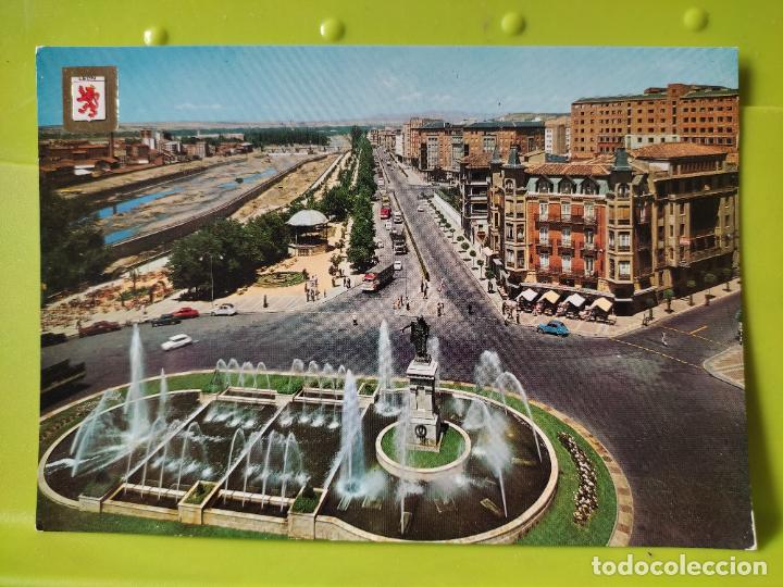 Postales: LEON PASEO CONDESA PUENTE GUZMAN ED ESCUDO ORO 59 SC CAMIONES COCHES CLASICOS