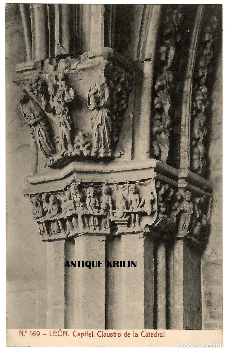 Postales: LEON N&ordm; 169 CAPITEL , CLAUSTRO DE LA CATEDRAL / THOMAS - Foto 1