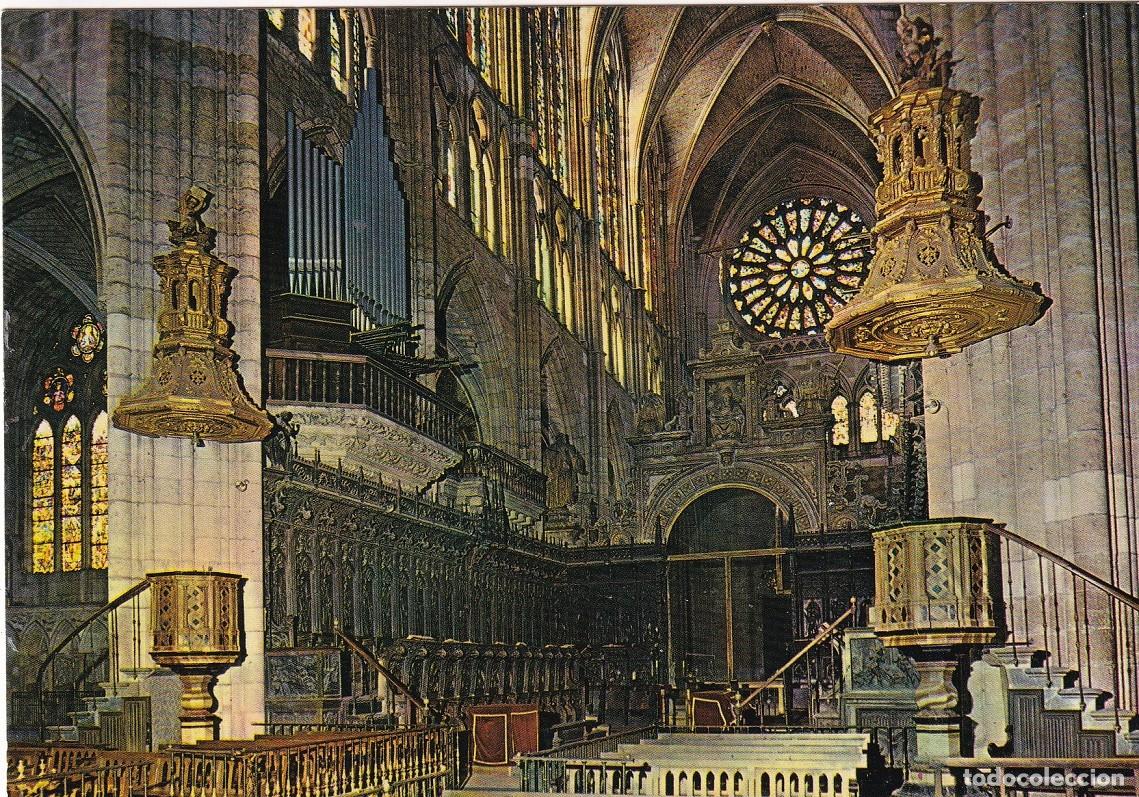 Postales: 58 Le&oacute;n - Catedral . Coro y Nave Central - Foto 1