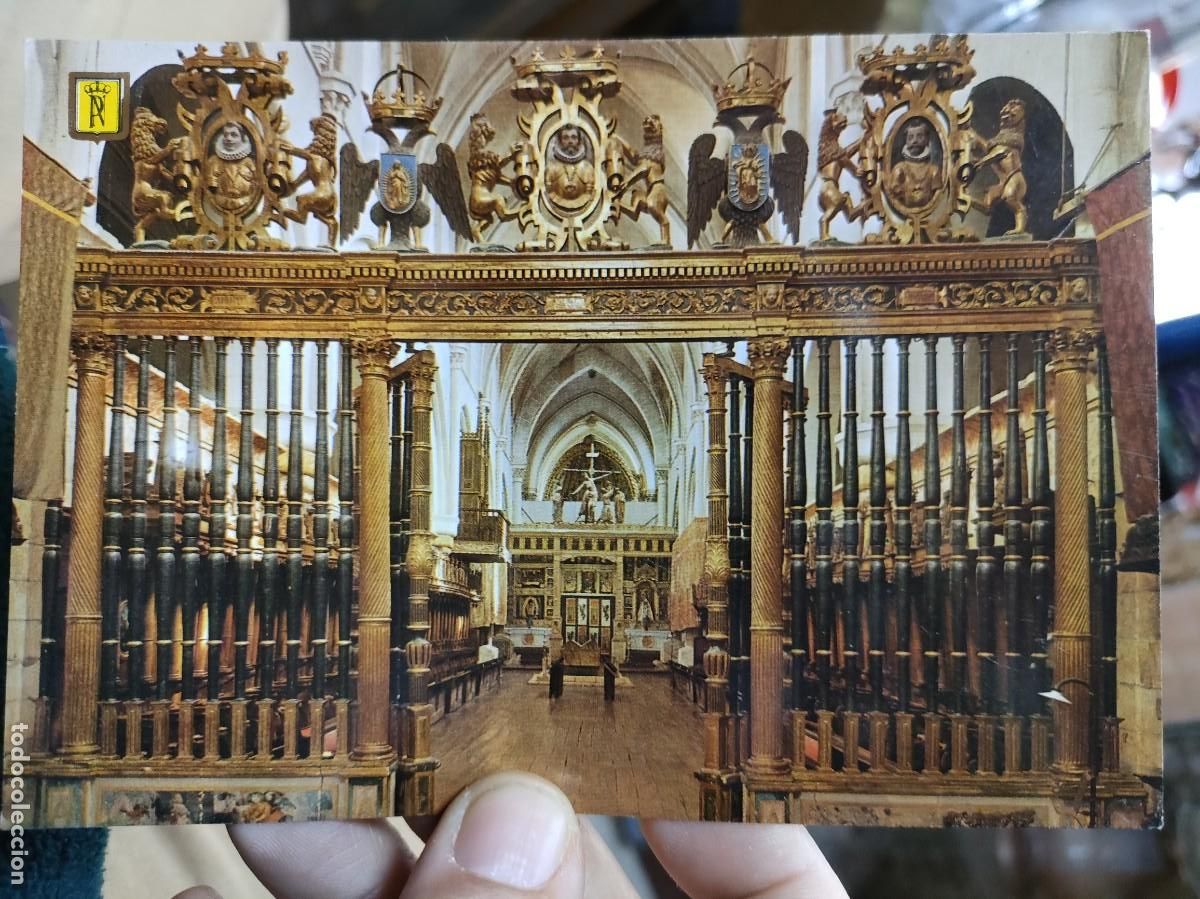 Postales: Postal MUSEO MONASTERIO DE LAS HUELGAS REALES Burgos Vista del Coro N 5 ESCUDO DE ORO S/C manchada d