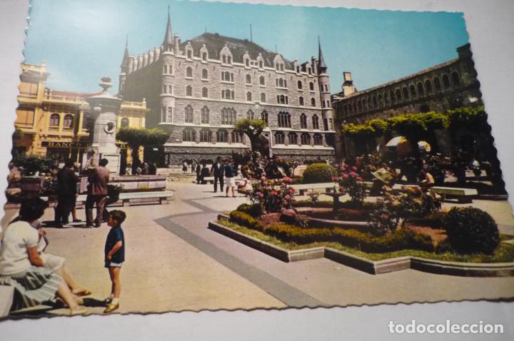 Postales: postal leon - edif.caja ahorros escrita cm