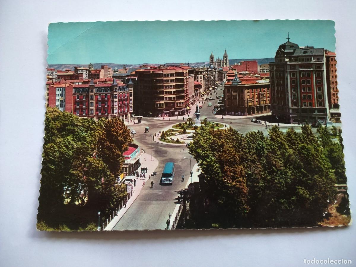 Postales: POSTAL -- LEON - PLAZA DE GUZMAN EL BUENO Y AVENIDA DE ORDO&Ntilde;O II -- SIN USO --