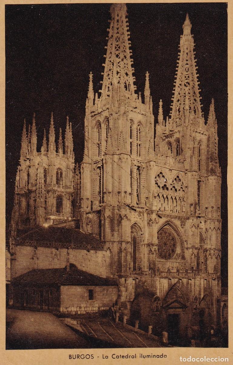 Postales: BURGOS - CATEDRAL ILUMINADA - Foto 1