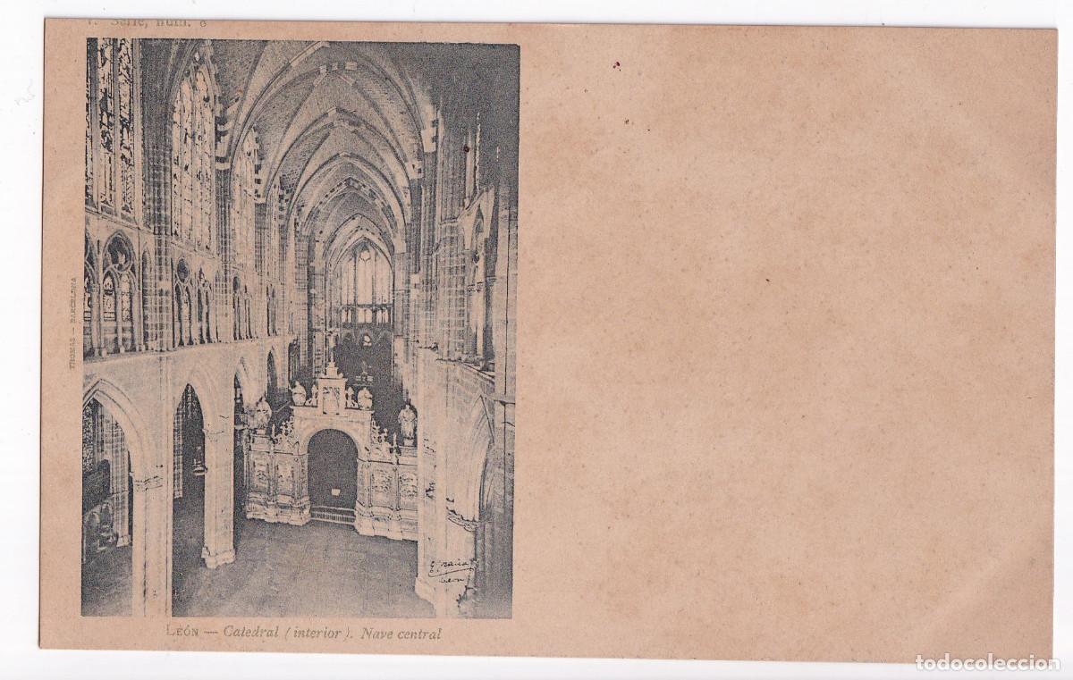 Postales: POSTAL LE&Oacute;N. CATEDRAL (INTERIOR). NAVE CENTRAL - Foto 1