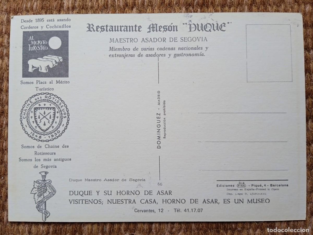 Postales: RESTAURANTE MESON DUQUE - SEGOVIA - Foto 2