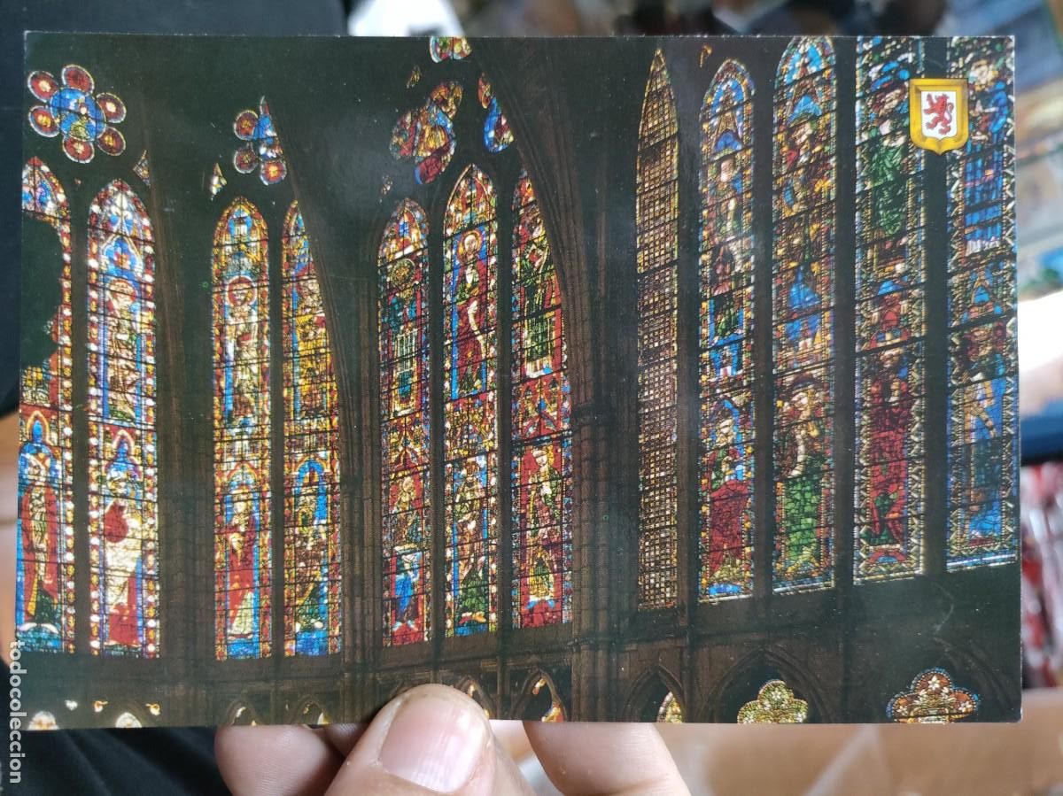 Postales: Postal LEON Catedral Vidrieras Altas del Presbiterio siglo XVI REYERO SC