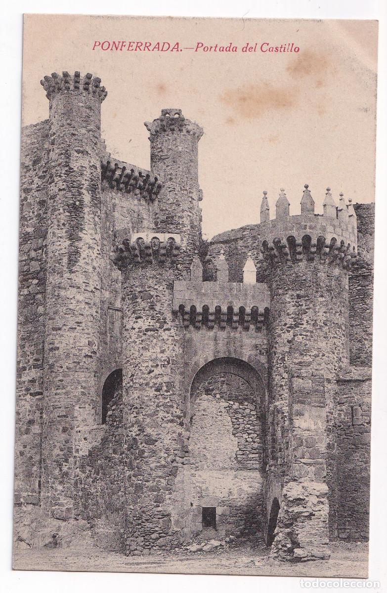 Postales: POSTAL. PONFERRADA. PORTADA DEL CASTILLO. LE&Oacute;N - Foto 1
