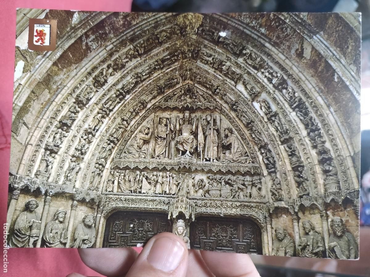 Postales: Postal LEON Catedral Detalle de la Puerta de Ntra. Sra. La Blanca N 9 SUBIRATS CASANOVAS SC