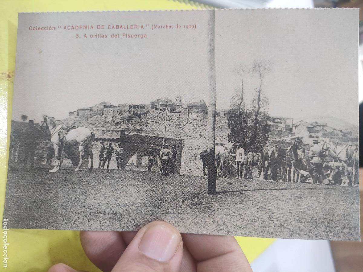Postales: Postal Colecci&oacute;n ACADEMIA DE CABALLER&Iacute;A Marchas de 1900 A ORILLAS DEL PISUERGA N 18 DIARIO PALENTINO
