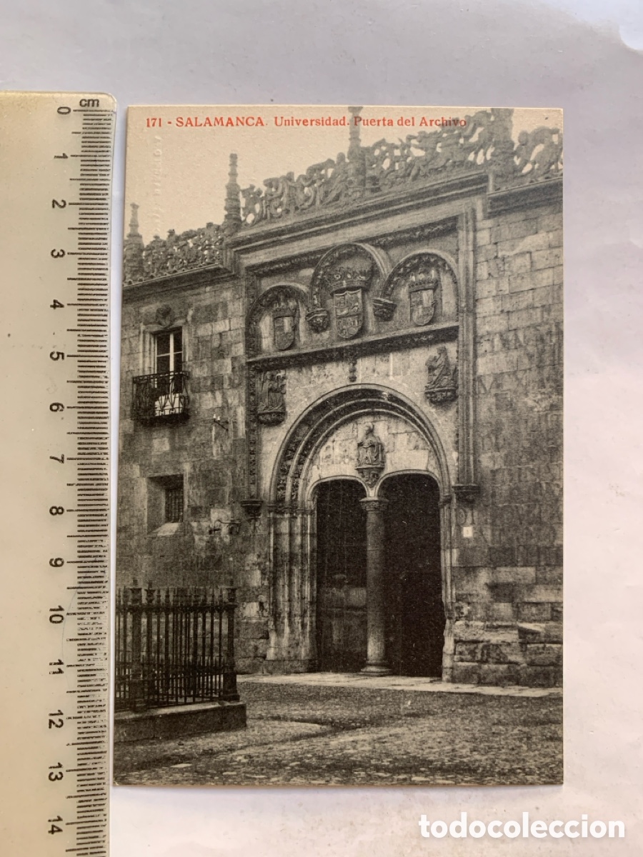 Postkarten: POSTAL. SALAMANCA. UNIVERSIDAD. PUERTA DEL ARCHIVO. JOYAS DE ESPA&Ntilde;A. ED. ALMIRALL. FOTOT. THOMAS. BA