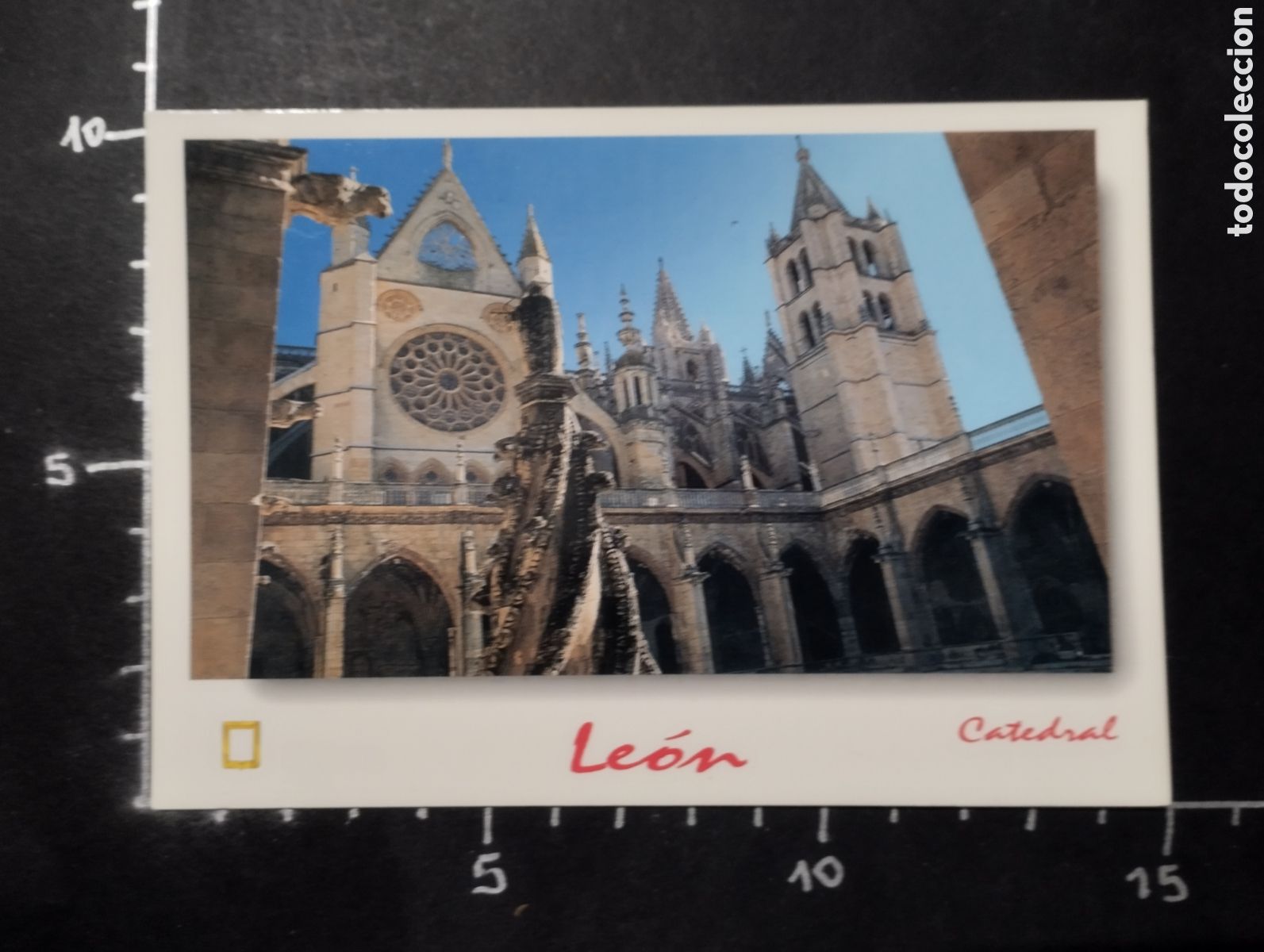 Postales: POSTAL. LE&Oacute;N - CATEDRAL Y TERMAS ROMANAS. 2001 - Foto 1